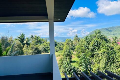 Modern European-Style Villa for Sale on Kampot Riverbank bacony view