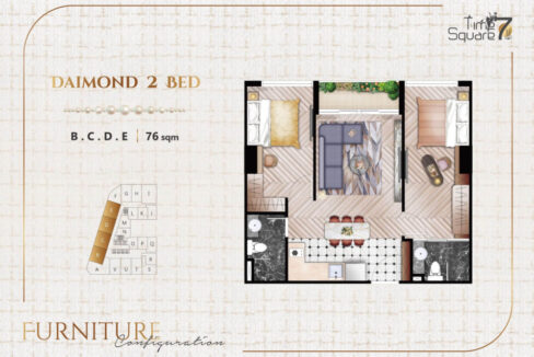 Time Square 7 Condo – Your Gateway to Luxury Living in Phnom Penh 2BED Furniture