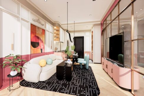 Affordable 1 Bedroom condos in Phnom Penh 40SQM 3D
