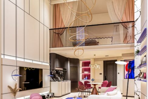 Duplex 1 Bedroom condo for sale in Phnom Penh two floor 3D
