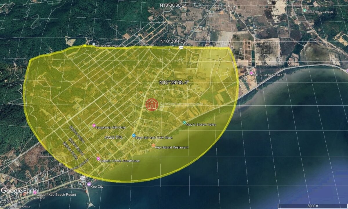 1600SQM Land for Sale in Kep – Prime Location Near Independence Monument | $84/m²