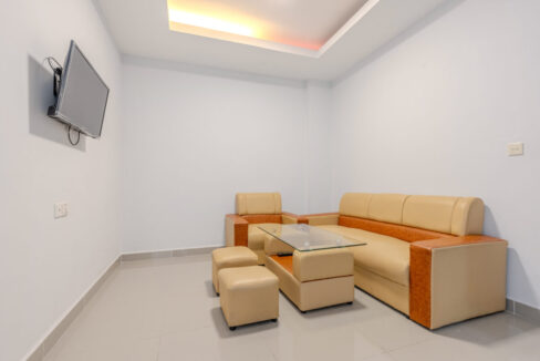 2-Bedroom Condo for Rent in Chroy Changvar Sofa TV