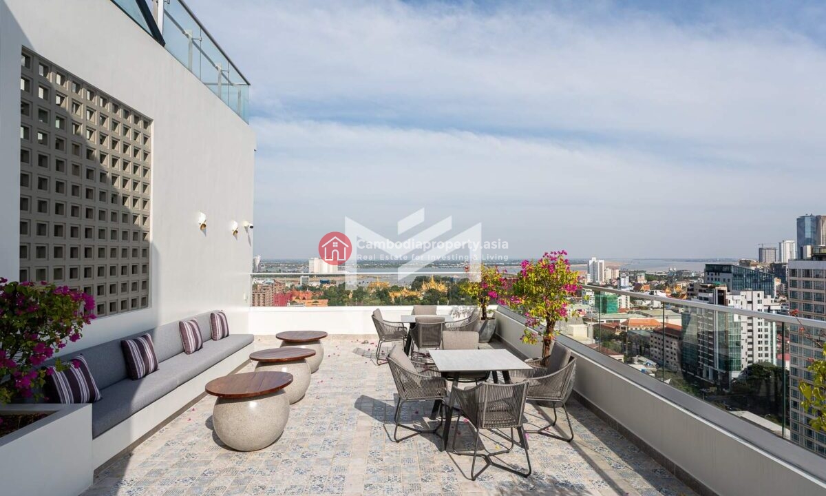 Grace Residence 2-Bedroom Corner Unit for Sale in Daun Penh, Phnom Penh Garden