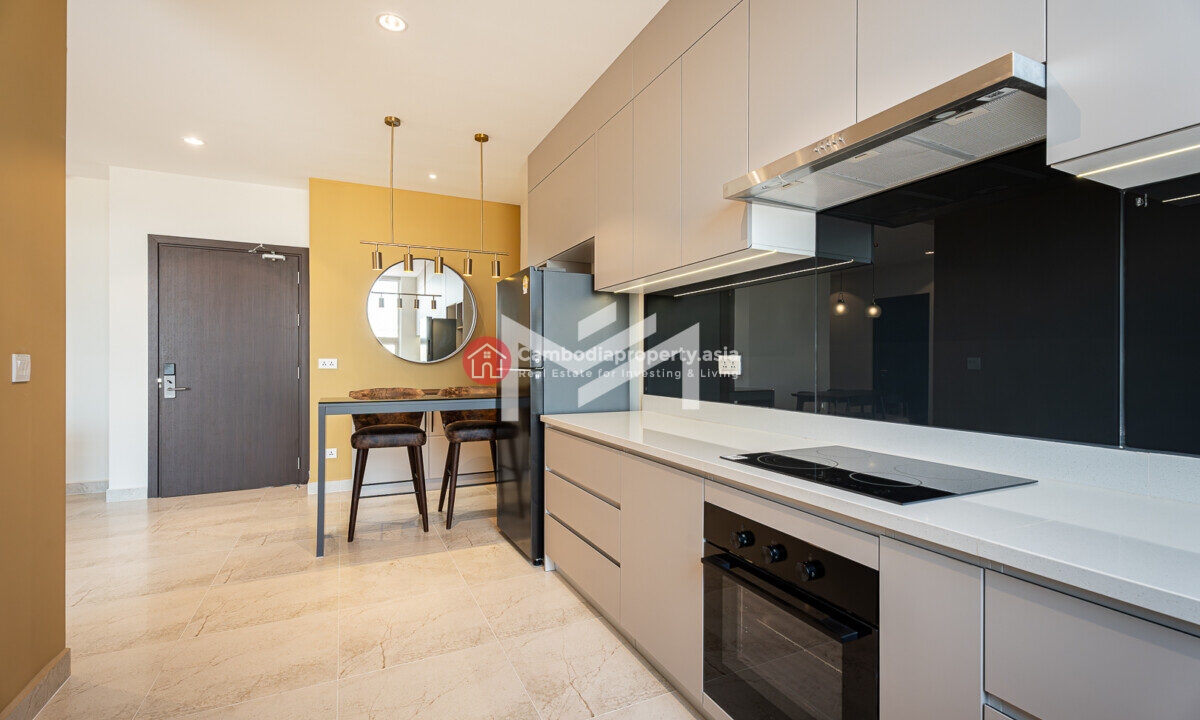Grace Residence 2-Bedroom Corner Unit for Sale in Daun Penh, Phnom Penh Kitchen