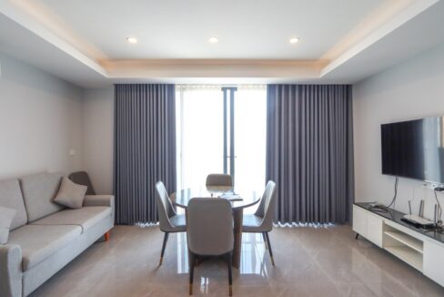 Modern 2-Bedroom Condo for Rent in Boeng Trabek – Prime Location Between Russian Market & BKK Balcony View