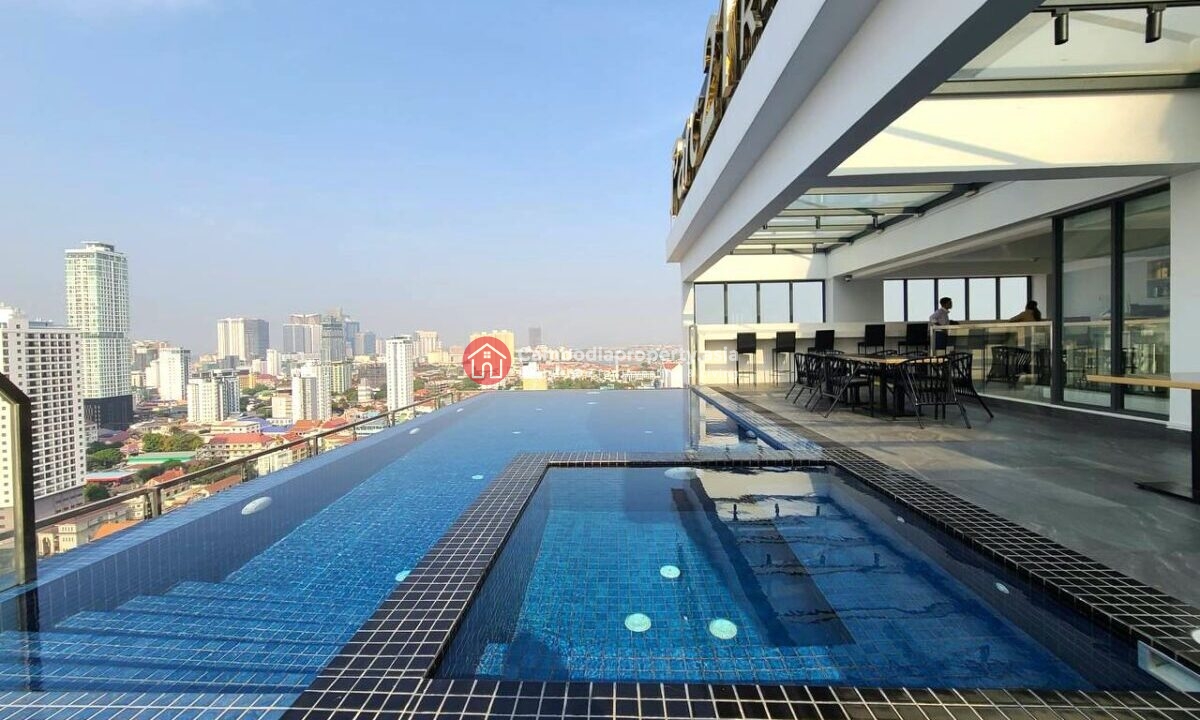 Modern 2-Bedroom Condo for Rent in Boeng Trabek – Prime Location Between Russian Market & BKK Rooftop Infinity Pool