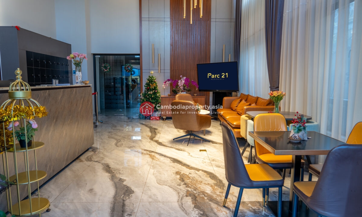 PARC 21 Luxury Boutique Hotel and Residence – Modern Condo Living in Boeng Trabek Lobby