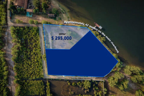 Waterfront Land for Sale in Kampot – 1,699 Sqm with Sunset View