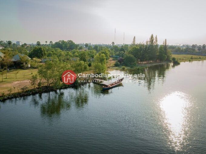 Waterfront Land for Sale in Kampot – 1,699 Sqm with Sunset View