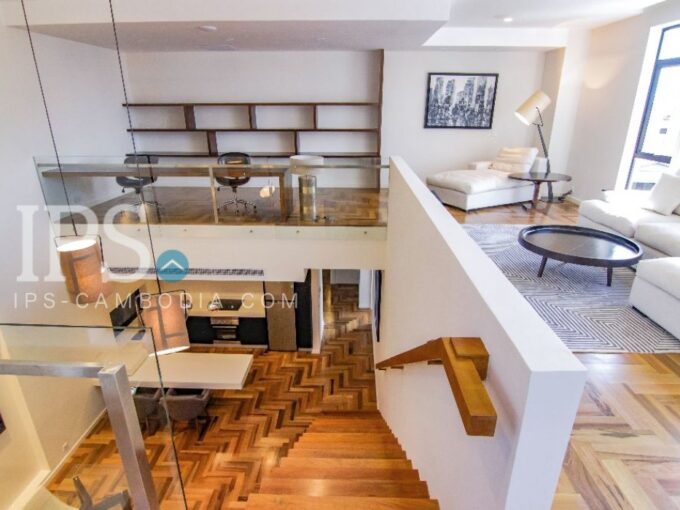 2 Bedroom Duplex Serviced Apartment for Rent - Tonle Bassac- Phnom Penh