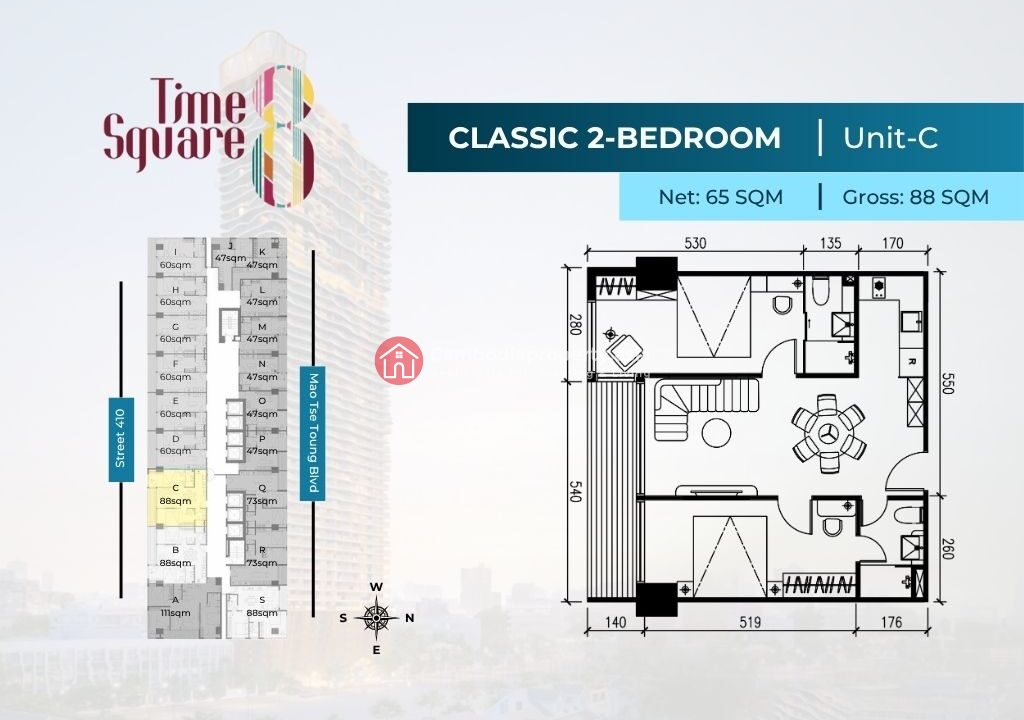 2 Bedroom Condo For Sale – Time Square 8 Condominium Type C