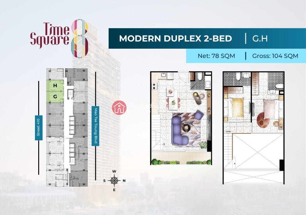 2 Bedroom Duplex Condo for Sale Phnom Penh