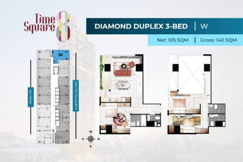 3 Bedroom Duplex Condo for Sale | Time Square 8 Phnom Penh near Russian Market