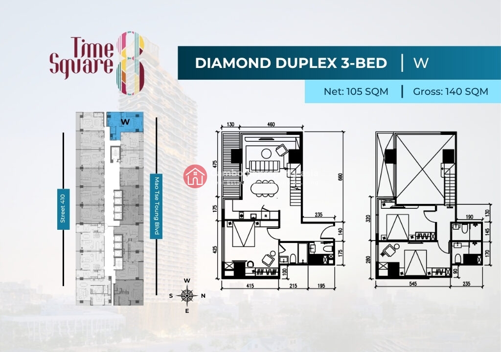 3 Bedroom Duplex Condo for Sale | Time Square 8 Phnom Penh near Russian Market