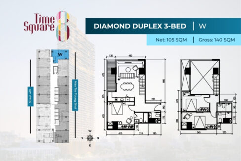 3 Bedroom Duplex Condo for Sale | Time Square 8 Phnom Penh near Russian Market