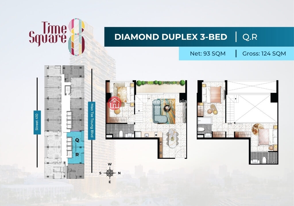 3 Bedroom Duplex Condo for Sale | Time Square 8 Phnom Penh near Russian Market