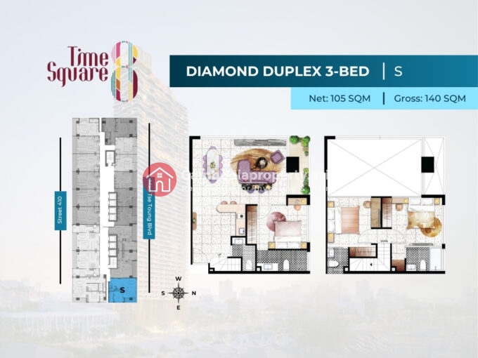 3 Bedroom Duplex Condo for Sale | Time Square 8 Phnom Penh near Russian Market