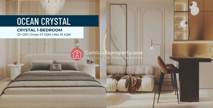 Crystal 1 Bed (47 sqm) – Ocean Crystal Tower, Otres Beach