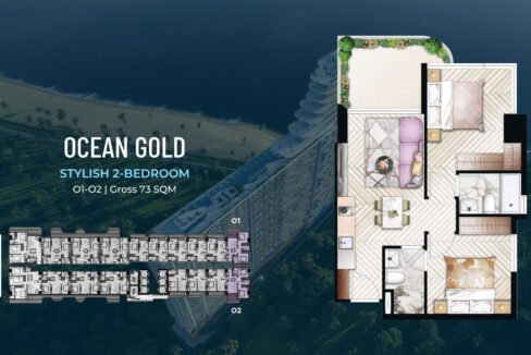 Golden 2 Bed Condo – Ocean Diamond Tower Time Square 10- 73sqm