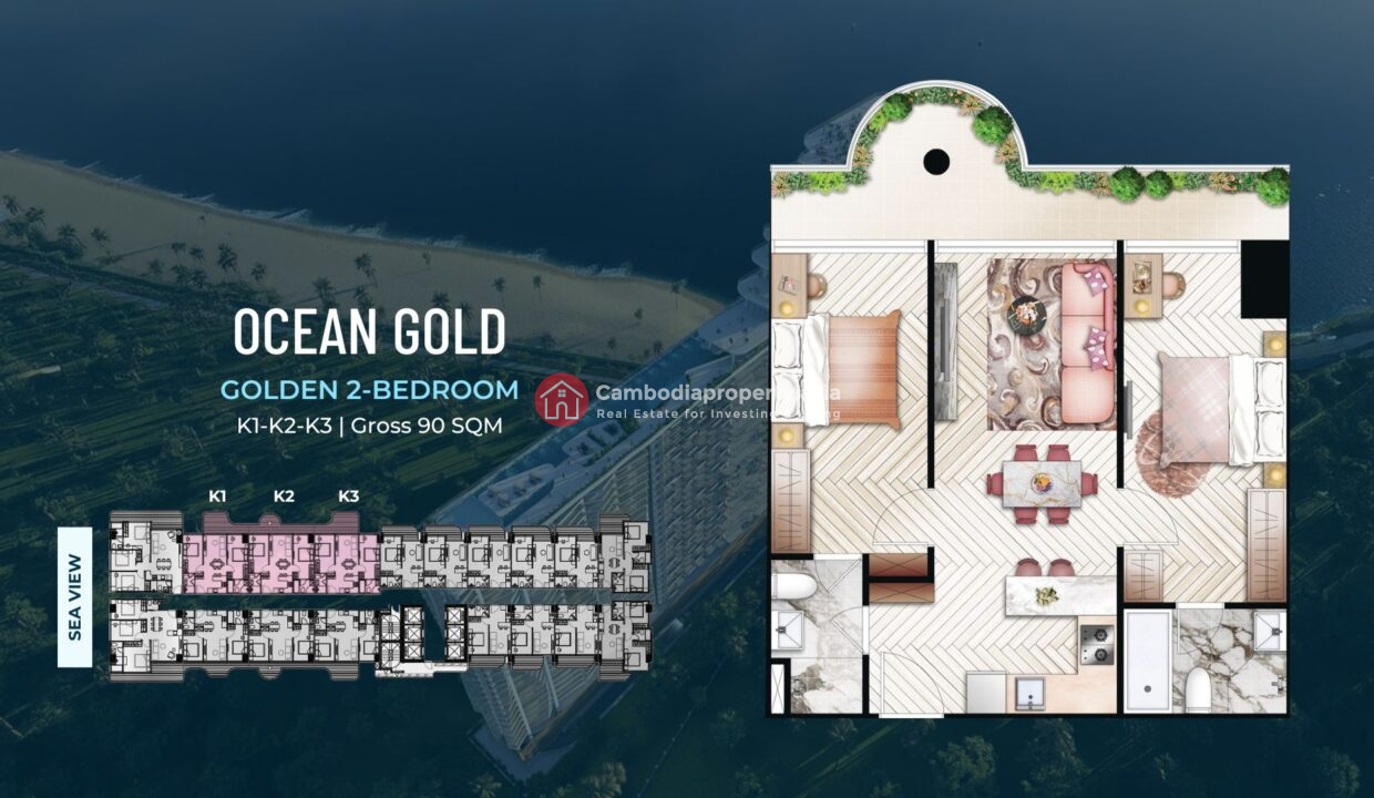 Golden 2 Bed Condo – Ocean Diamond Tower Time Square 10 - 90sqm