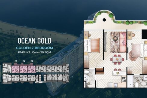 Golden 2 Bed Condo – Ocean Diamond Tower Time Square 10 - 90sqm