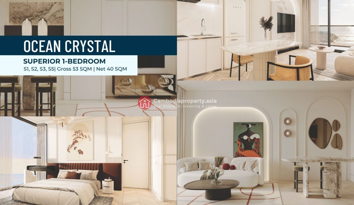 Superior 1 Bed (53 sqm) – Ocean Crystal Tower, Otres Beach Interio