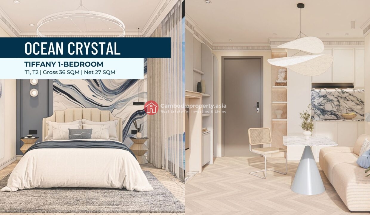 Tiffany 1 Bed Condo – Ocean Crystal Tower Otres Beach 3D