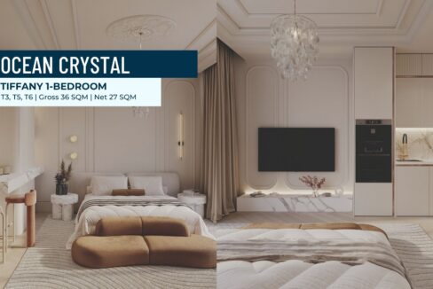Tiffany 1 Bed Condo – Ocean Crystal Tower Otres Beach Interior 3D