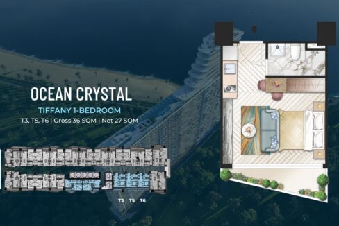 Tiffany 1 Bed Condo – Ocean Crystal Tower Otres Beach Layout2