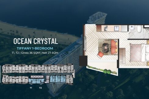 Tiffany 1 Bed Condo – Ocean Crystal Tower Otres Beach Room Layout